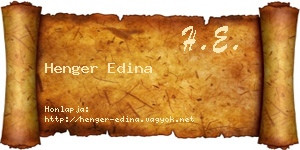 Henger Edina névjegykártya